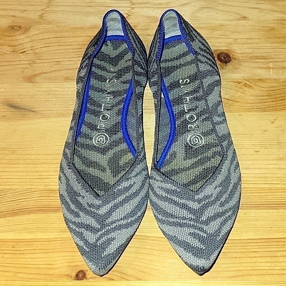 Rothy's The Point gray zebra RETIRED